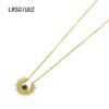 Elegant Retro Gold-Plated Pendant Necklace with Natural Stone for Women
