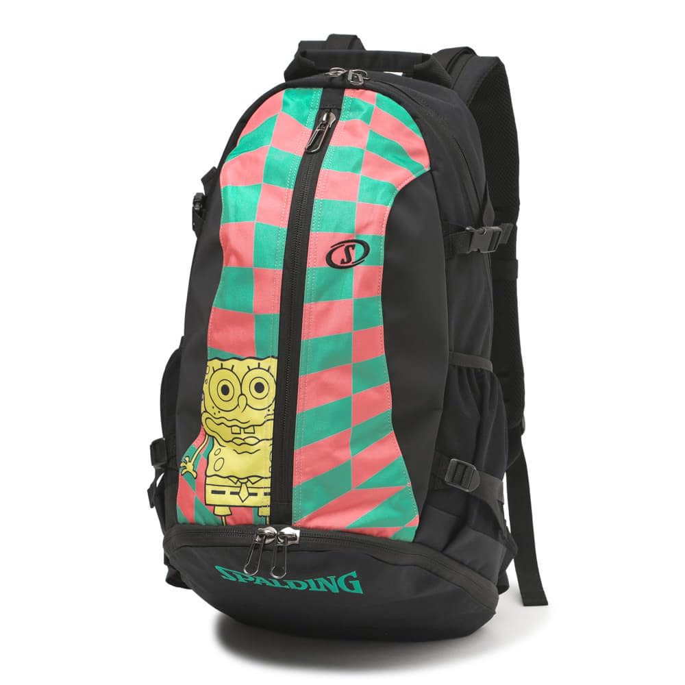 

Spalding Backpack Cage SpongeBob SquarePants Checkered Flag Pink x Mint Green W35 x H57 x D32cm 32L 40-007SBC