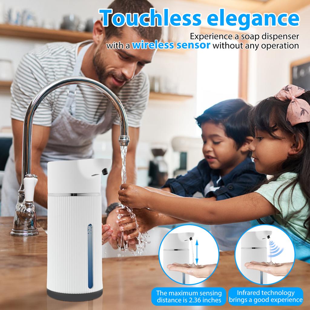 420ML Automatic Soap Dispenser 4 Level Adjustment Touchless Liquid/Foma Soap Dispenser with Infrared Sensor for Bathroom,Kitchen