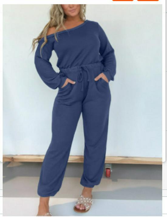 

2023 Европейский и американский женский комбинезон: Сексуальный длинный рукав, короткий рукав, на одно плечо, однотонный, свободного кроя 3XL