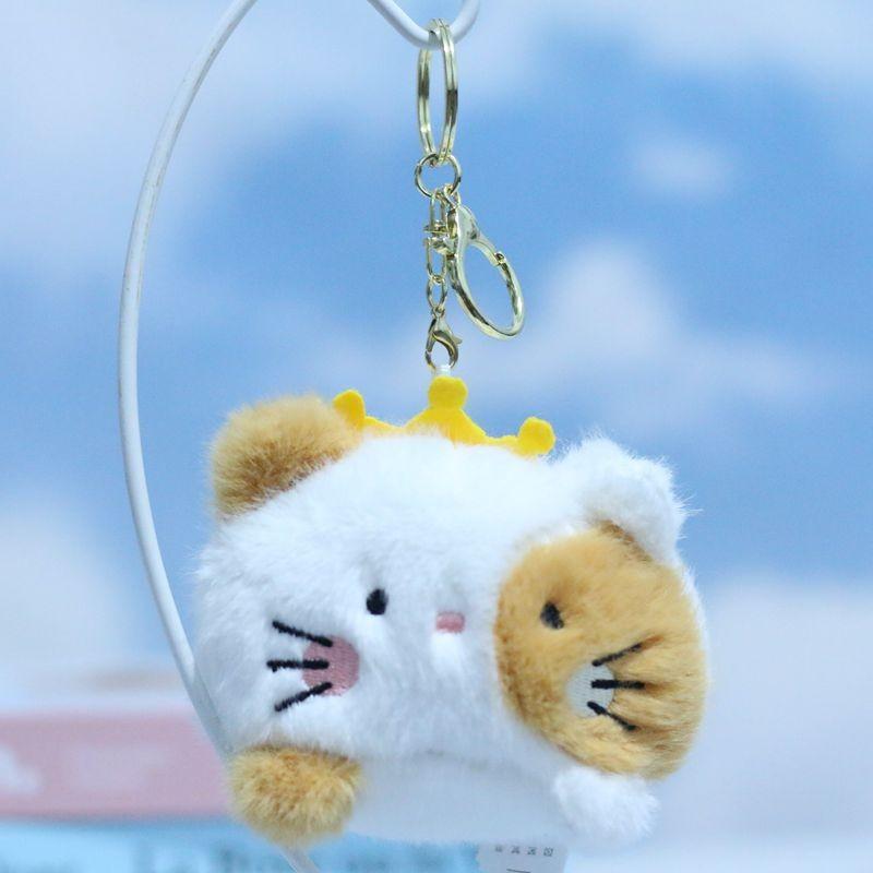 Plush Delightful Keychain Dolls Featuring Adorable Cartoon Frog Rabbit And Cat Designs