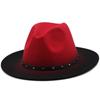 European, American and British style men and women's new spray-painted jazz woolen hat autumn and winter fashion big eaves hat