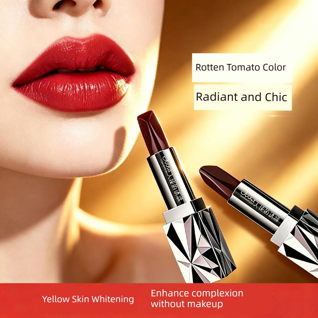 Long-Lasting, Non-Fading, Non-Stick, Moisturizing Lip Balm, Three-Color Lipstick, Whitening for Yellow Skin, Waterproof and Not Easy to Fade