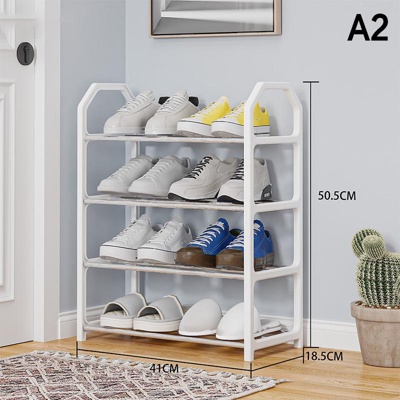 Creative Simple Assembly Shoe Rack Steel Tube 4-Layer Solid Color Assembly Home Shoe Rack For Porch Living Room Storage Rack