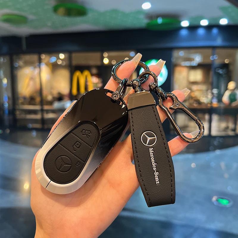 Suede Car Key Case Cover Protector Shell For Mercedes Benz C CLE E GLC S Class W206 X254 W214 W223 Remote Fob Shell Case HO1