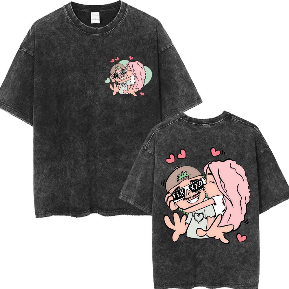 Karol G Tropicoqueta Album Latina Foreva Washed T Shirt Men Women Trendy Loose Tshirts Casual Cotton Retro Street T Shirts