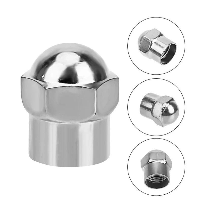 50PCS Car Tire Valve Caps Round Head Chrome Plating Dust Proof Covers Cars Motorcycles Bike Tyre Styling Valve Cap Decoration