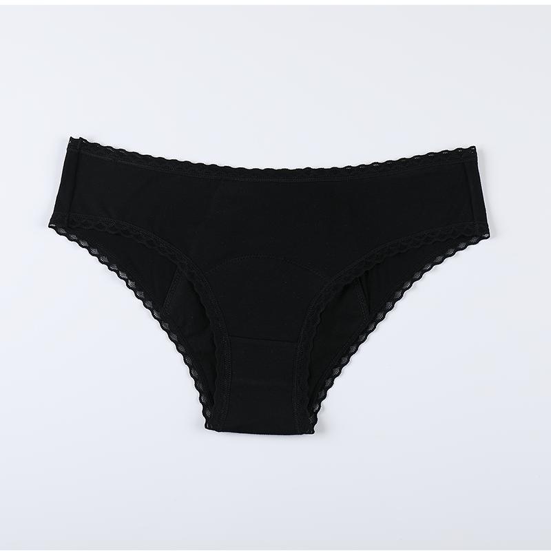Shanhao OEM 4 Layers Leakproof Braga Menstrual Medium Flow Bikini Period Panties Womens Cotton Menstrual Period Underwear Xxs чёрный