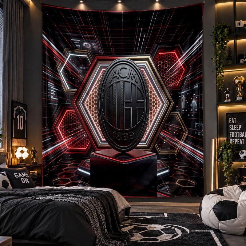 Wall Hanging Tapestry AC Milan Print Cloth for Living Room Bedroom Home Decor