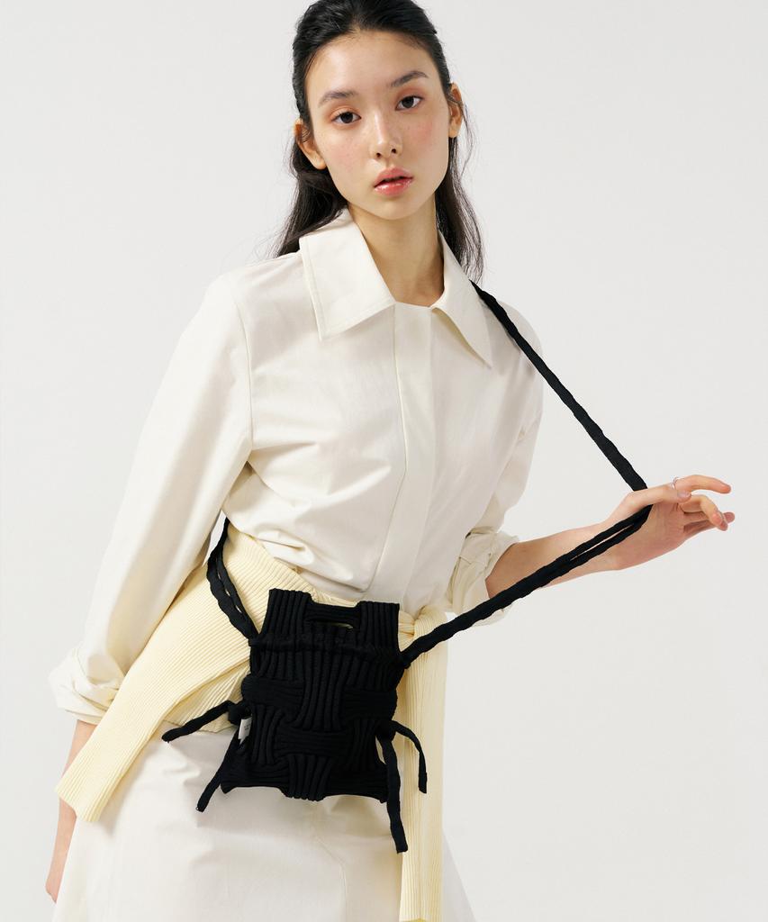 Pleatsmama Mini Crossbow Bag Black