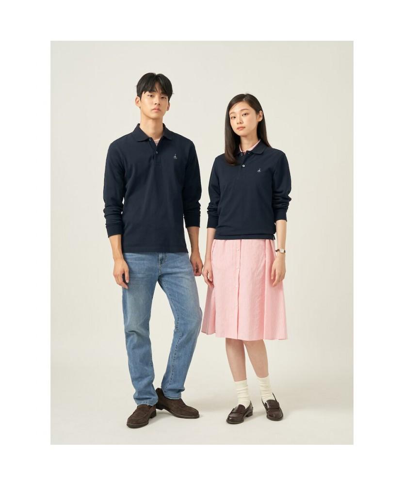 Binpolmen [Essential] Unisex Supima Cotton Pique T-Shirt Navy