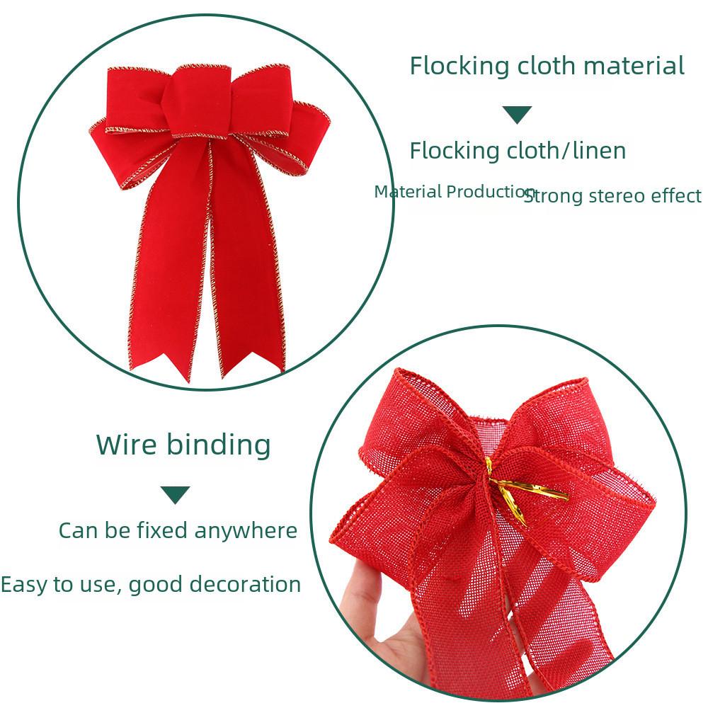 Festive Red And Khaki Diy Christmas Bow Decorations For Holiday Tree Ornamentation