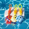 Yousheng Keychain Pendant Little Fish Faux Leather Card Holder with Lanyard Colorful Fish Scale Shaped Double-Purpose School Bag Key Pendant