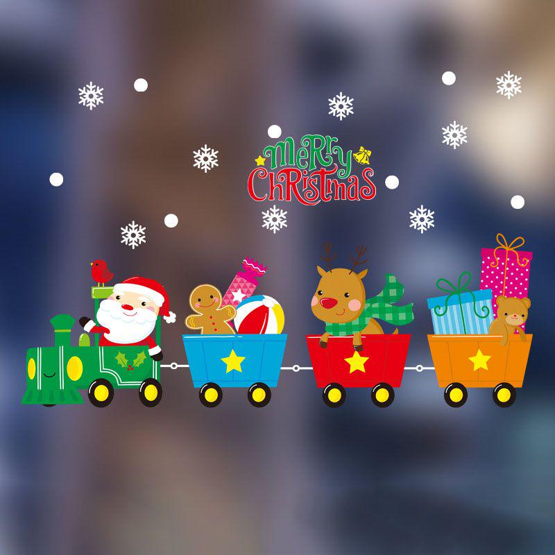 Festive Christmas Waterproof Glass Window Pvc Stickers For Cozy Home Decor
