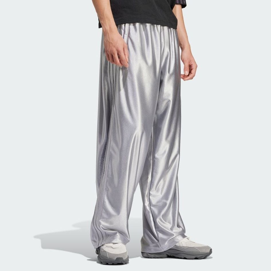 Adidas Originals Solid Color Loose Fit Straight Leg Casual Pants Men Bottoms Silver IT7512