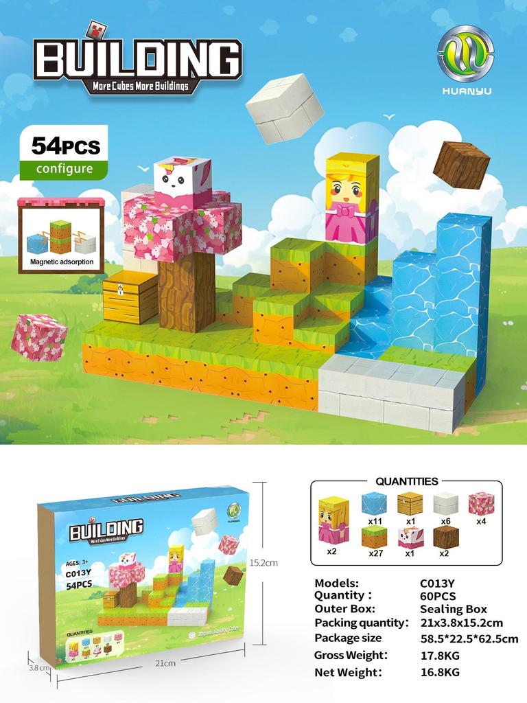 My Block World Children's Magnetic Cubes Set - Primeval Forest
