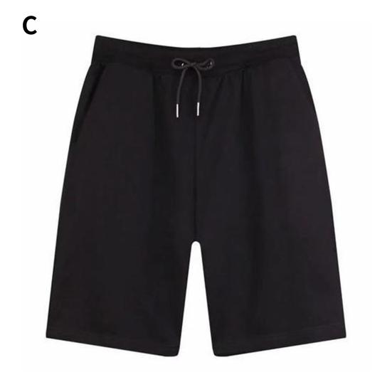 Mid-Rise Elastic Waistband Drawstring Pockets Men Shorts Outdoor Fitness Ice Silk Short Pants