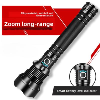Lanternă puternică P90 Quad-core pentru exterior, super luminoasă, reîncărcabilă, cu zoom, LED, iluminare de la distanță