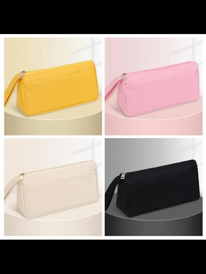 Stylish portable Oxford fabric case, simple two-layer, gift set for stationery.