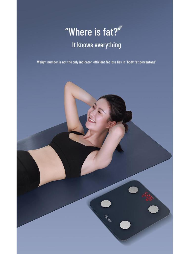 Yun Kang Bao Smart Bluetooth WiFi Body Fat Scale with Eight Electrodes for Accurate Household Measurement
