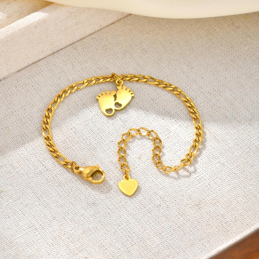 Simple Tiny Charm Anklets for Baby Kids, Anti Allergy Stainless Steel Ankle Bracelets Foot Chain Jewelry for Girl Boy Child Gift