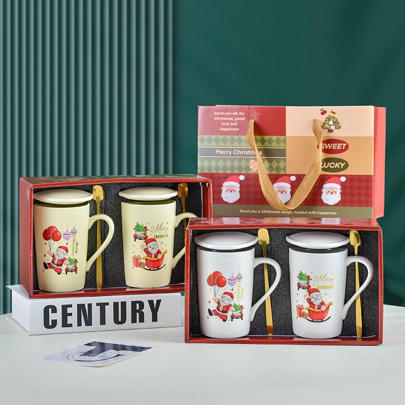 Souvenir Ceramic Couple Cup Set: Perfect for Weddings, Full Moons, Openings, or Business Gifts, with Custom Logo Printing Available.