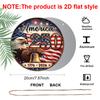 2D Flat, 1pc Round Aluminum America 250th Anniversary Metal Sign, 1776-2026 Patriotic Eagle & Liberty Bell Wall Plaque, Vintage American Flag