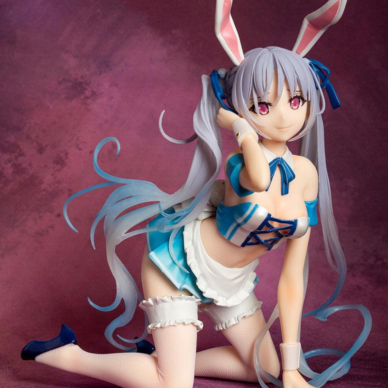 24 CM Anime 1/4 Scale Native BINDing Chris Aqua Blue Bunny Girl PVC Action Figure Statue Adults Collection Model Doll Decorative Gift