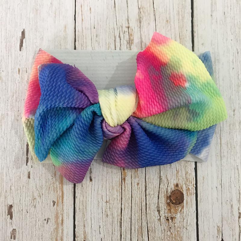 Solid Color Bowknot Baby Headband Sweet Headwear Kids Girls Boutique Elastic Protect Turban Headand Baby Hair Style Accessories