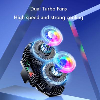 Rückklemme Halbleiterkühlung Handy-Kühler Radiator Doppellüfter Digitalanzeige für Live-Streaming & Gaming