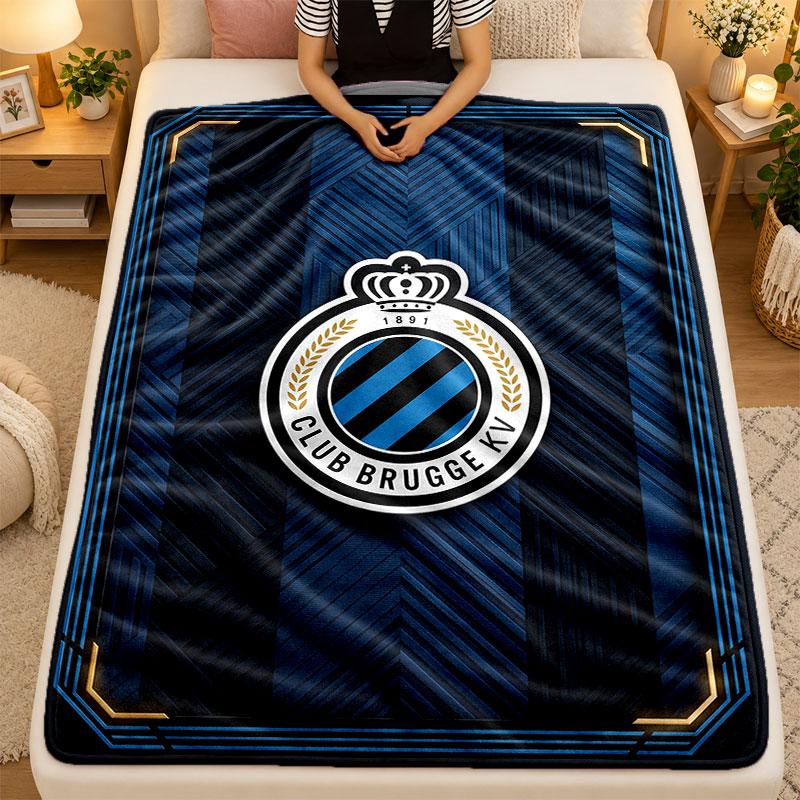 Flannel BlanketClub Brugge FC Warm Soft Throw Blanket for Indoor Sofa Bed Living Room Use