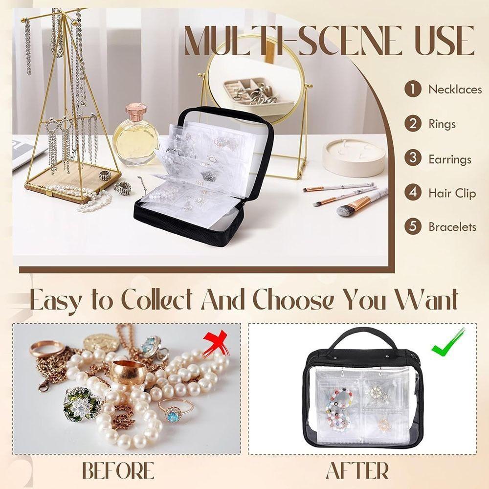 Dust-proof Jewelry Display Bag Large Capacity Earring Holder Clear PVC Jewelry Organizer  Travel