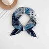 [18 cotton and linen] French high-end bag head small square scarf women's seaside photo silk scarf spring and autumn decorative versatile scarf