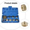 Comprehensive Brass Router Guide Bushing Set with Acrylic Base Plate Suitable for Various Woodworking Applications