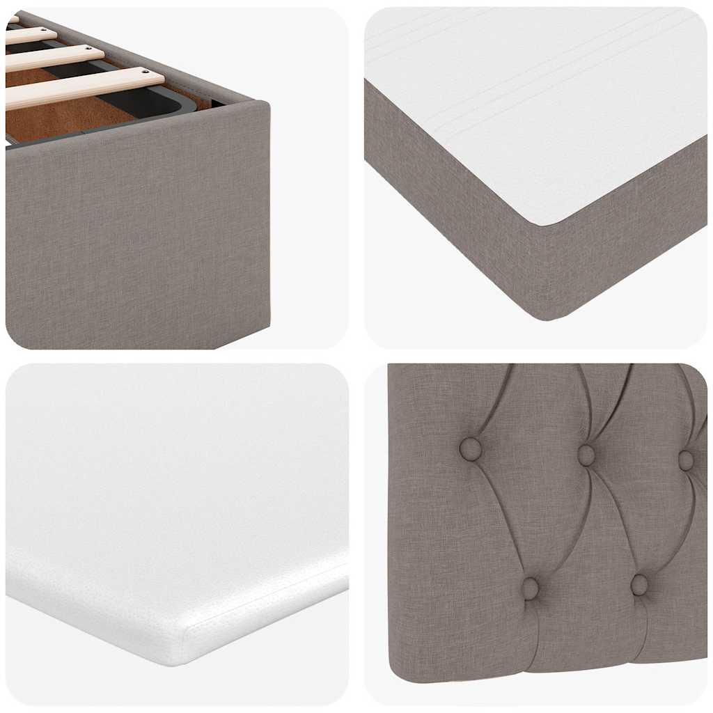 Ottoman Bed with Mattress Taupe 80x200 Cm Fabric
