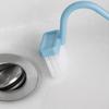 S Type Plastic Toilet Brush with Curved Bent Handle for Under Rim Cleaning