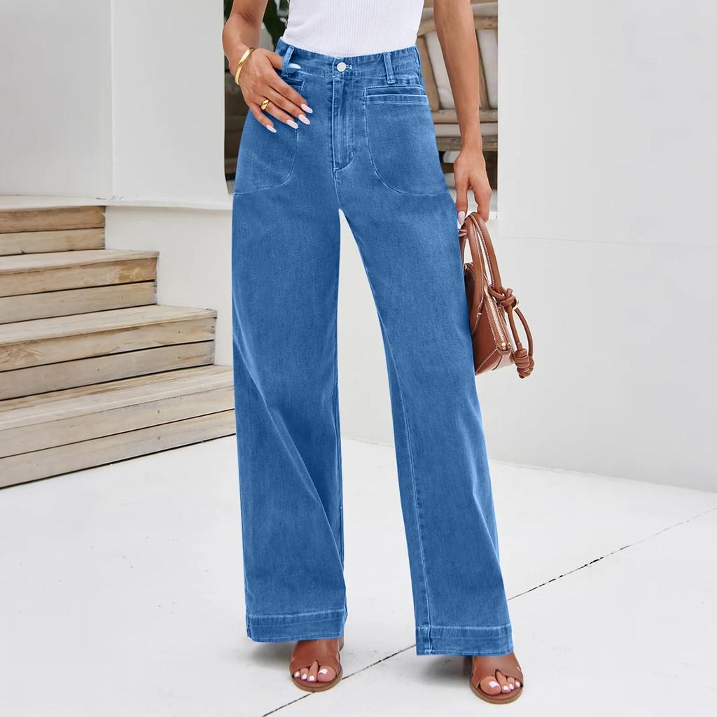 Ladies' Retro Straight Leg High Waisted Jeans