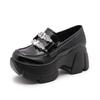 Women's 2025 Spring Thick-soled Slip-on Loafers with Inner Height Boost and Small Platform