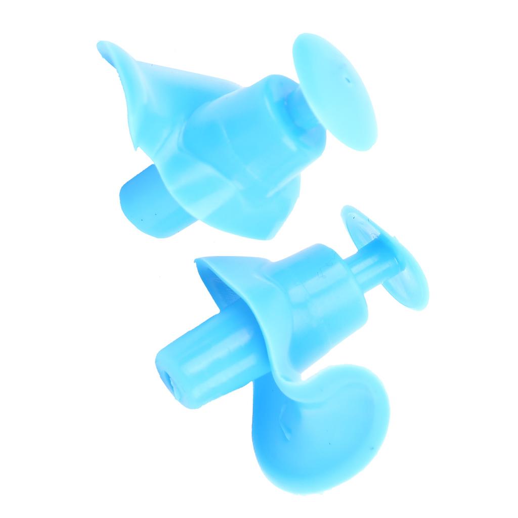 Silicone Waterproof DustProof Spiral Earplug for Children and Adults Swimming Accessory(Blue )