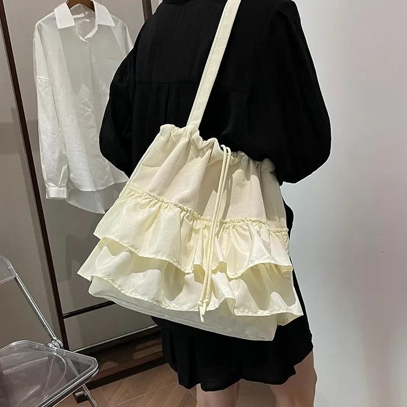 PC Summer Design Tote Bag Spring New Sweet Women's Bags Sale 2026 Brand Lace Small Skirt String Versatile Shoulder Bags