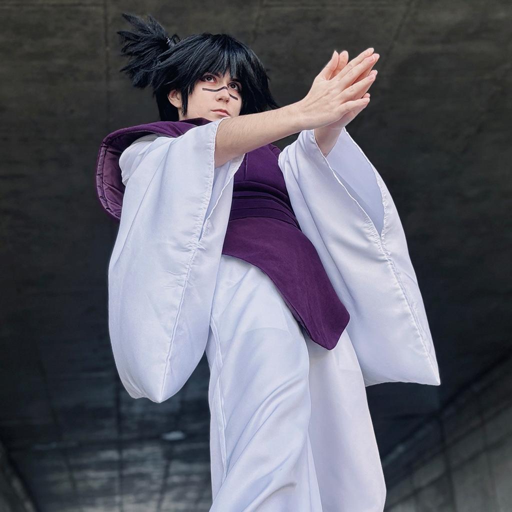SCIONE Jujutsu JJK Manga Anime Choso Kostium Cosplay Fioletowa Kamizelka Getr na Szyję Pas Białe Elastyczne Spodnie Zestawy Ubrań Cosplay