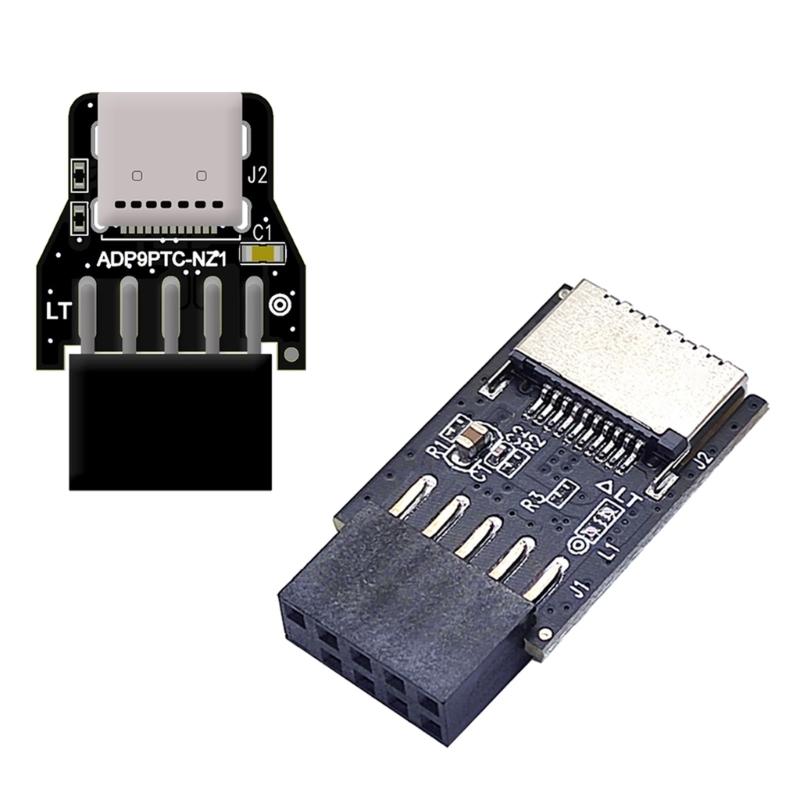 Fast Speed USB 2.0 to Type C/TypeE Internal Motherboard Adapter, 9pin Front Panel Header Fast Data Transfer