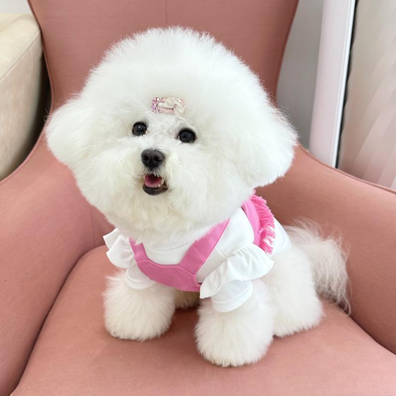 New Autumn Style Fleece Warm Pet Dog Clothes, Teddy Bichon Frise, Small Flying Sleeves, High Neck Base Layer Two-legged Jacket