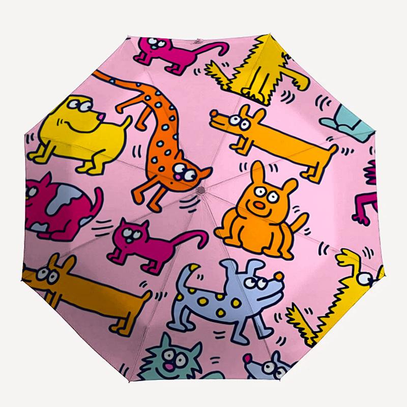 

1pc Paws Playful Automatic Open/Close Umbrella Compact Folding Umbrella, All-Season Portable Umbrella for Women/Men F1124367