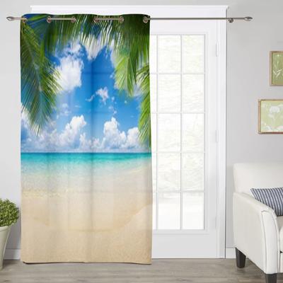 Tende per Finestra con Spiaggia e Mare Tropicale per Soggiorno Lusso Camera da Letto Decorazioni Tende Trattamenti per Finestre Cucina Tende