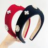1pc European and American Velvet Headband for Women,Hairbands with Diamonds and Pearls Hair Hoop Lady Headwear Daily Wear