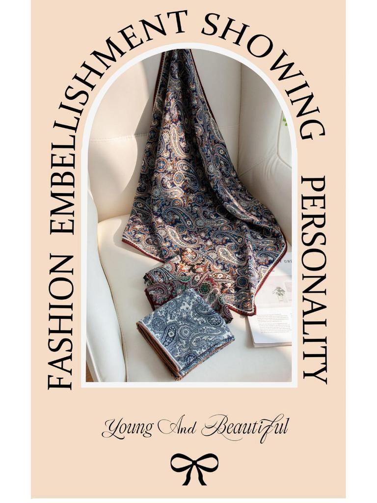 Elegant Dual-Sided Wool Scarf: Versatile Fashion Shawl for Ladies