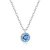Dieuamour Silver 925 Petit Ange Diamond Necklace Aquamarine