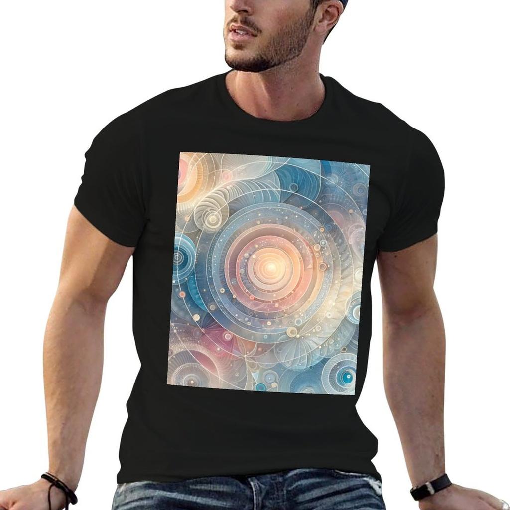 Serene Pastel Circles Art  Calming Geometric Wall Decor Tshirt Industrial Work Tee Shirt