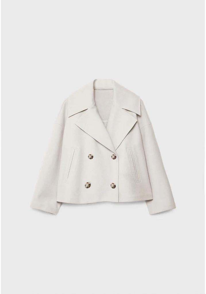 2025 Herbst Damen Europäischer & Amerikanischer Stil Zweireihiger Kurzer Wollmantel